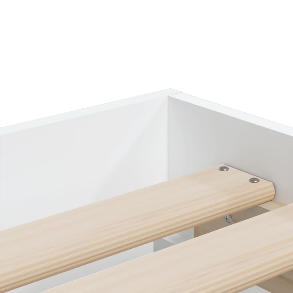 Bed Frame with Drawers White 90x190 cm Engineered Wood