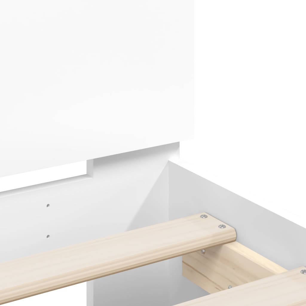 Bed Frame with Headboard White 150x200 cm Engineered Wood