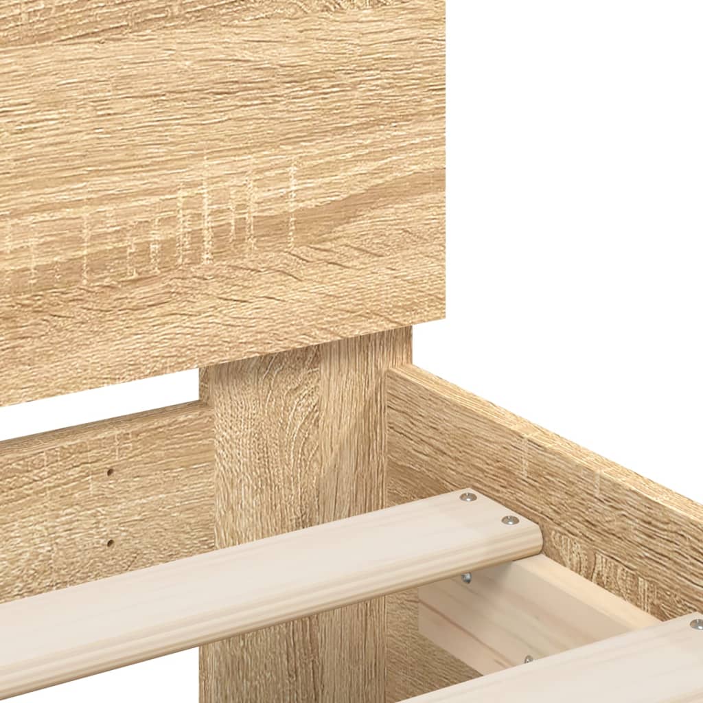 Bed Frame with Headboard Sonoma Oak 135x190 cm Engineered Wood