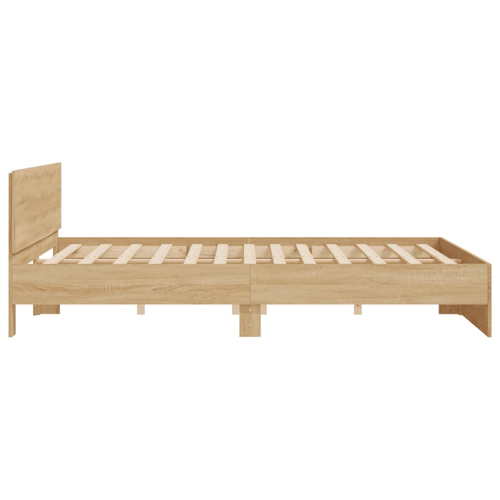 Bed Frame with Headboard Sonoma Oak 183x203 cm King Size