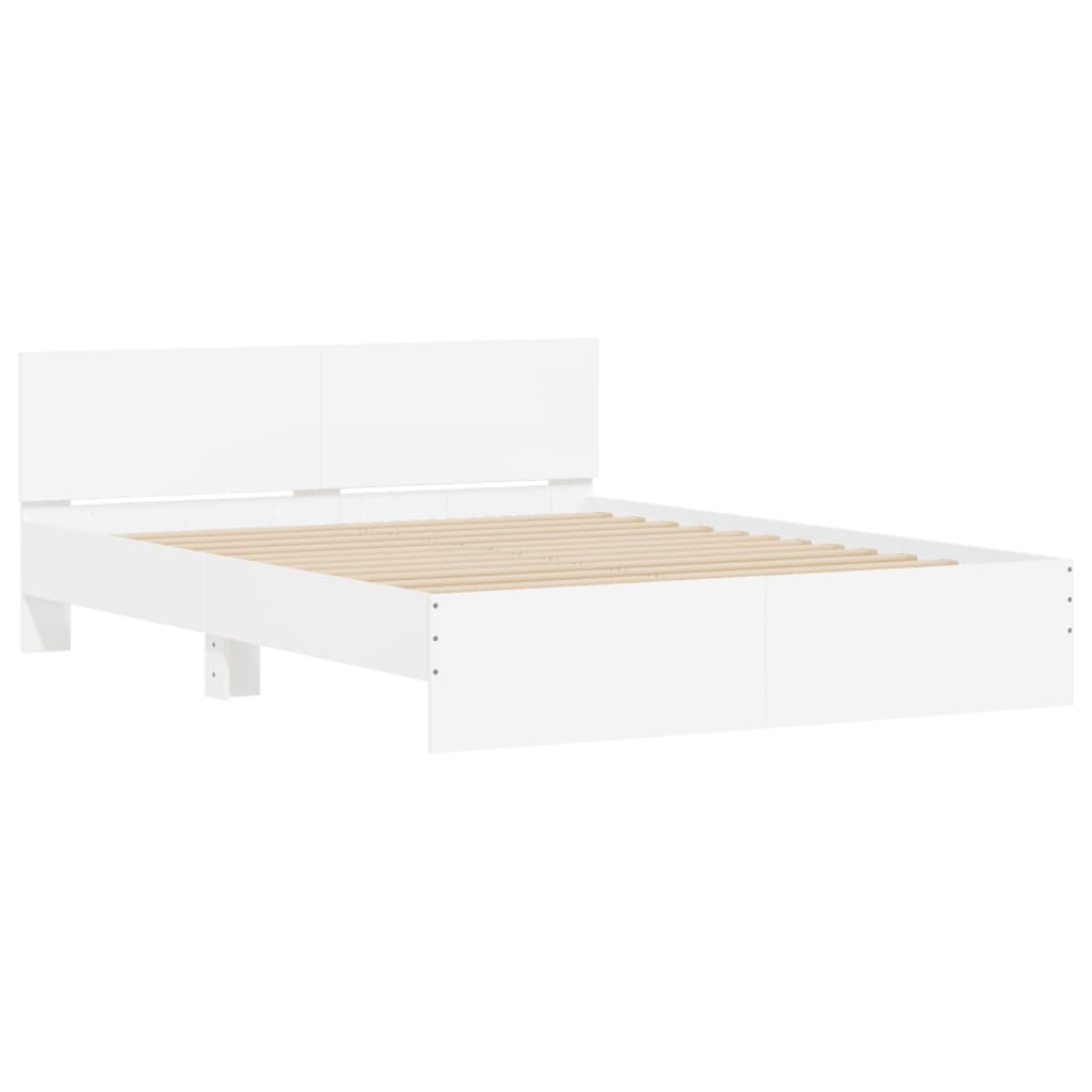 Bed Frame with Headboard White 150x200 cm