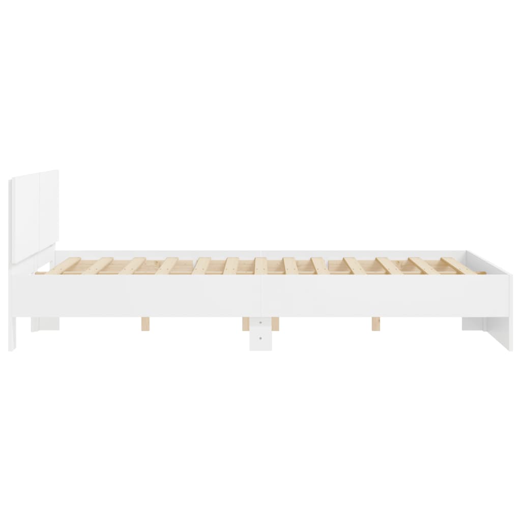 Bed Frame with Headboard White 150x200 cm