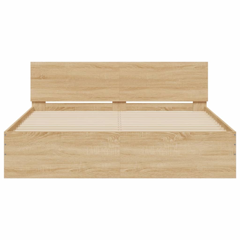 Bed Frame with Headboard Sonoma Oak 150x200 cm
