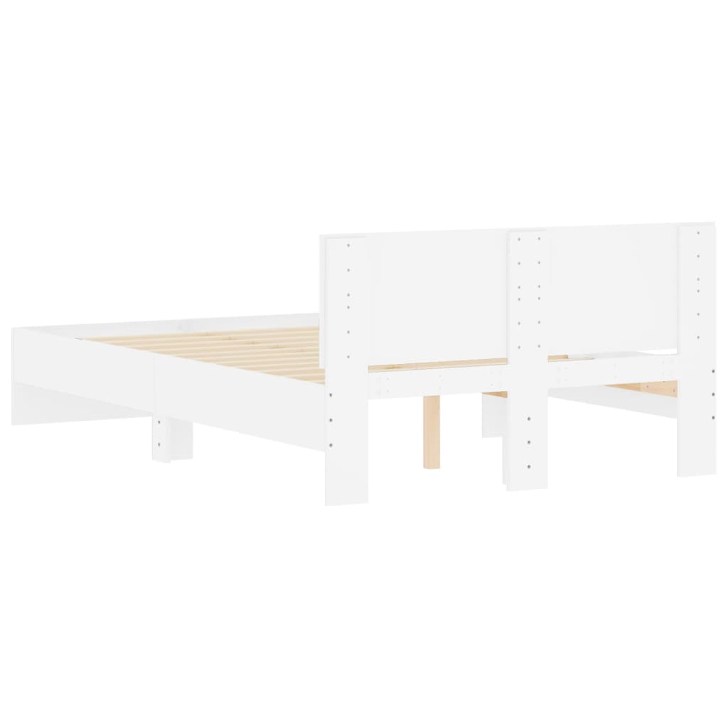 Bed Frame with Headboard White 135x190 cm