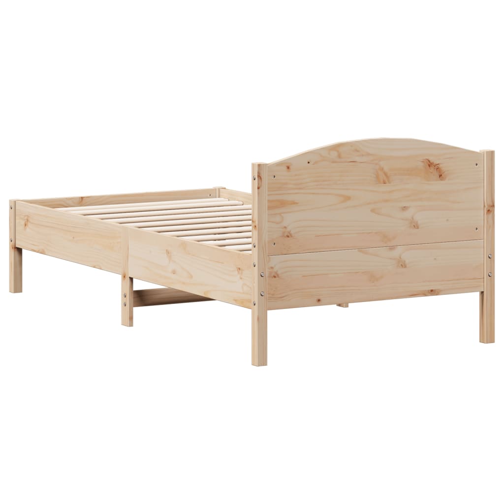 Bed Frame with Headboard 90x190 cm Solid Wood Pine