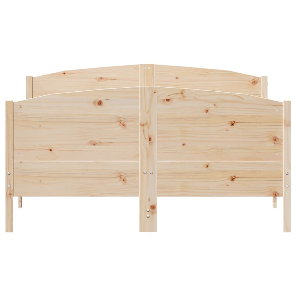 Bed Frame with Headboard 150x200 cm Solid Wood Pine