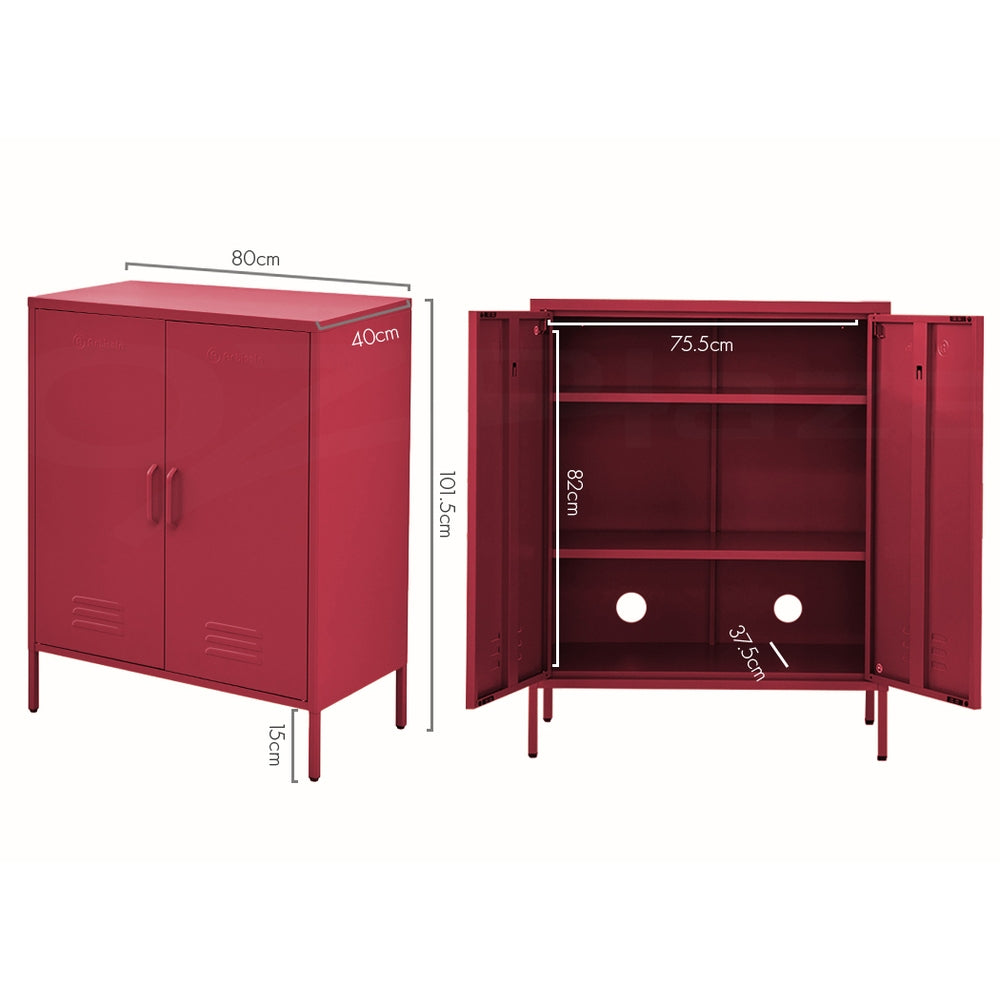 ArtissIn Buffet Sideboard Locker Metal Storage Cabinet - SWEETHEART Pink - Newstart Furniture