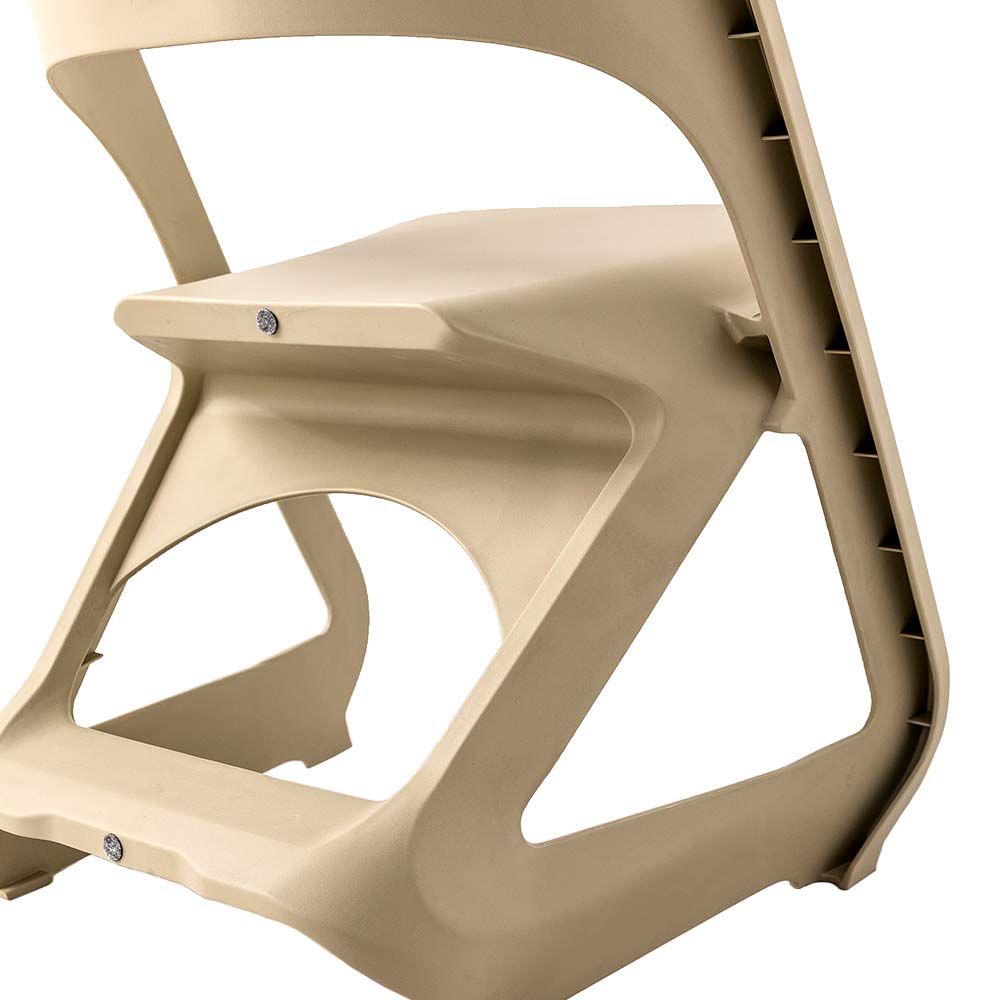 ArtissIn Set of 4 Dining Chairs Office Cafe Lounge Seat Stackable Plastic Leisure Chairs Beige - Newstart Furniture