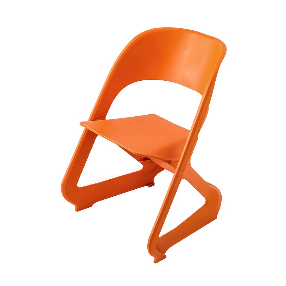 ArtissIn Set of 4 Dining Chairs Office Cafe Lounge Seat Stackable Plastic Leisure Chairs Orange - Newstart Furniture