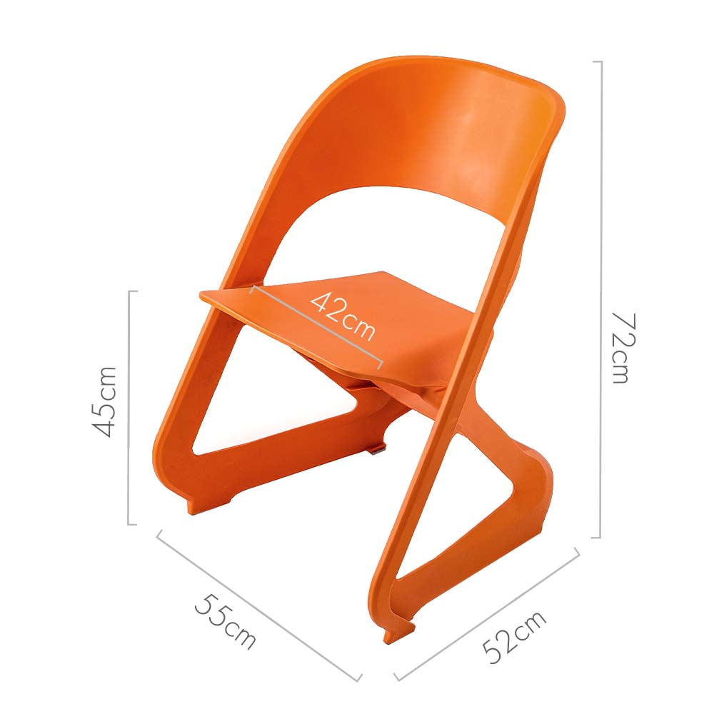 ArtissIn Set of 4 Dining Chairs Office Cafe Lounge Seat Stackable Plastic Leisure Chairs Orange - Newstart Furniture