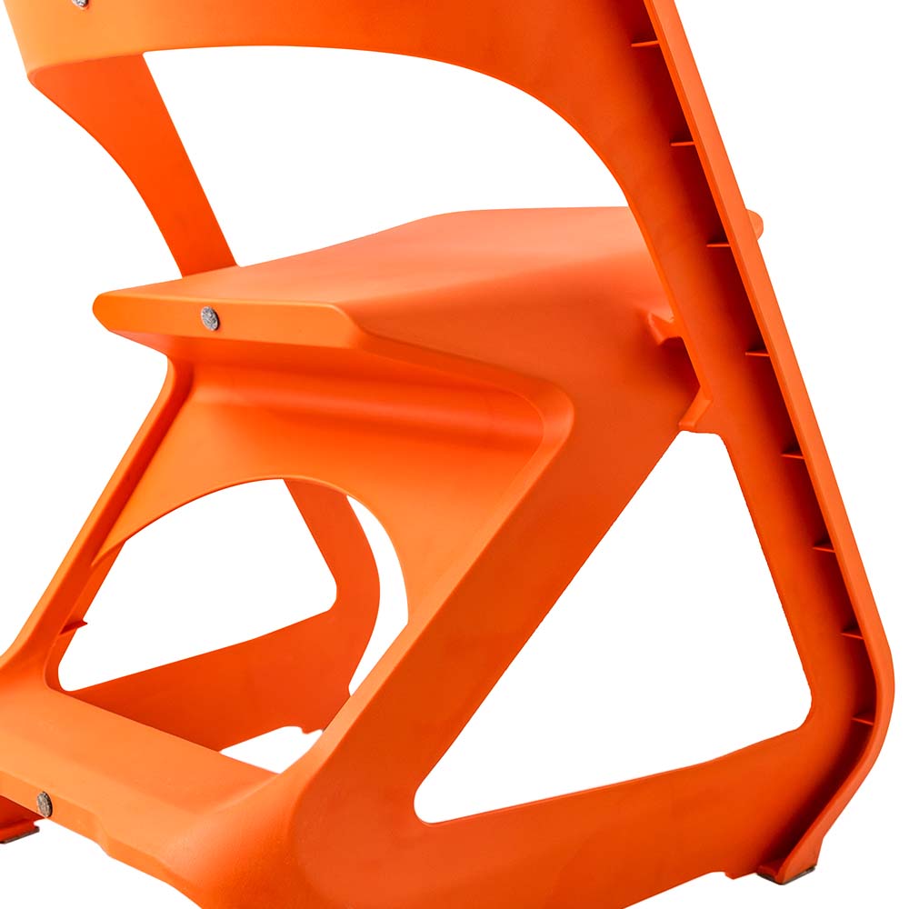 ArtissIn Set of 4 Dining Chairs Office Cafe Lounge Seat Stackable Plastic Leisure Chairs Orange - Newstart Furniture