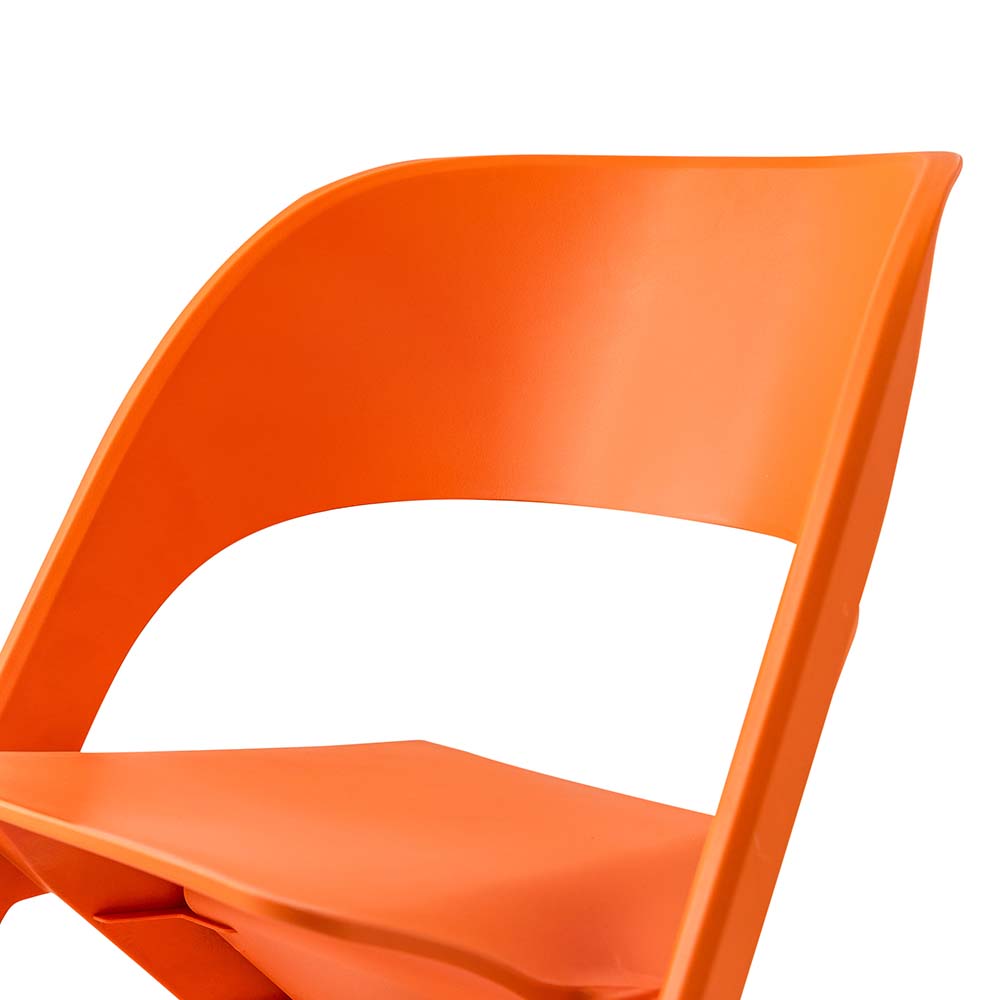 ArtissIn Set of 4 Dining Chairs Office Cafe Lounge Seat Stackable Plastic Leisure Chairs Orange - Newstart Furniture