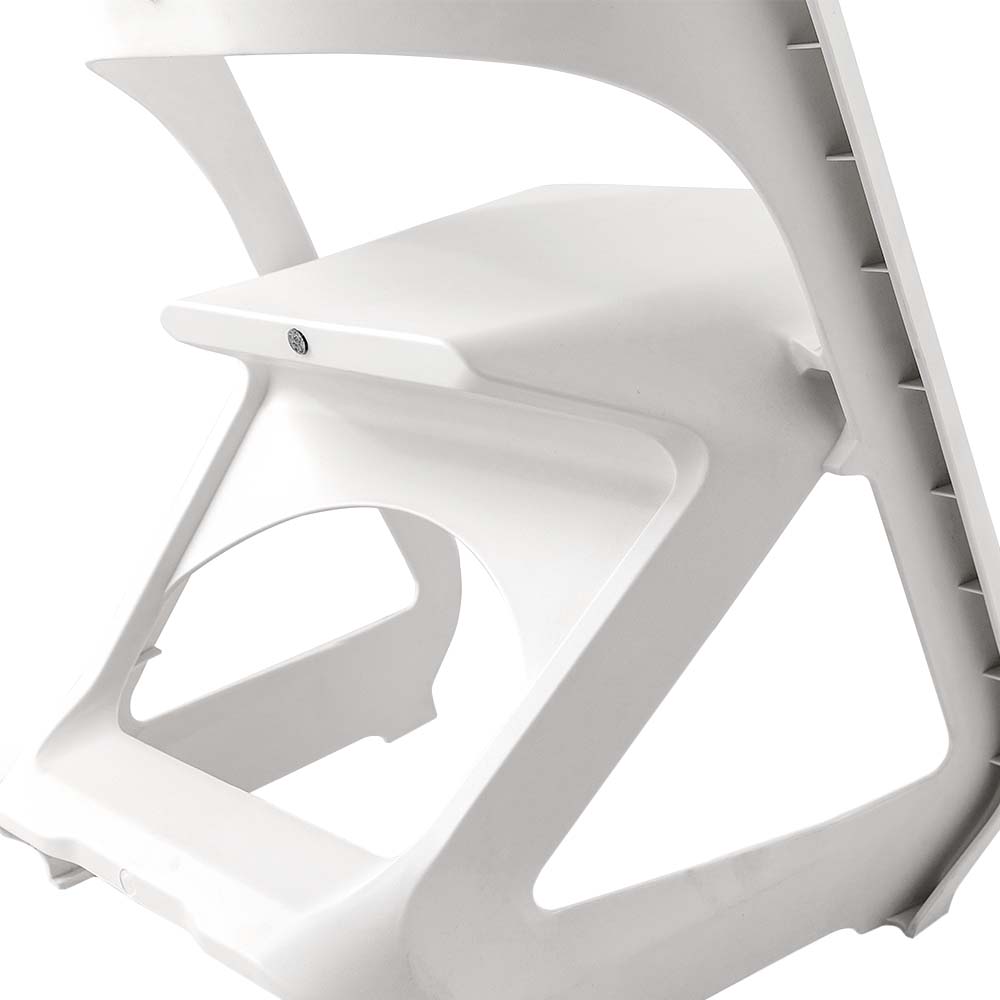 ArtissIn Set of 4 Dining Chairs Office Cafe Lounge Seat Stackable Plastic Leisure Chairs White - Newstart Furniture