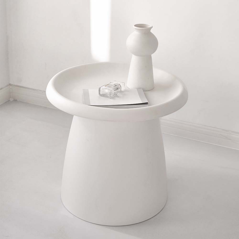ArtissIn Coffee Table Mushroom Nordic Round Small Side Table 50CM White - Newstart Furniture