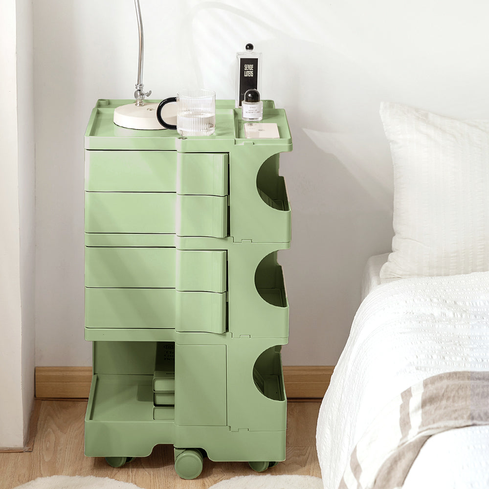 ArtissIn Bedside Table Side Tables Nightstand Organizer Replica Boby Trolley 5Tier Green - Newstart Furniture