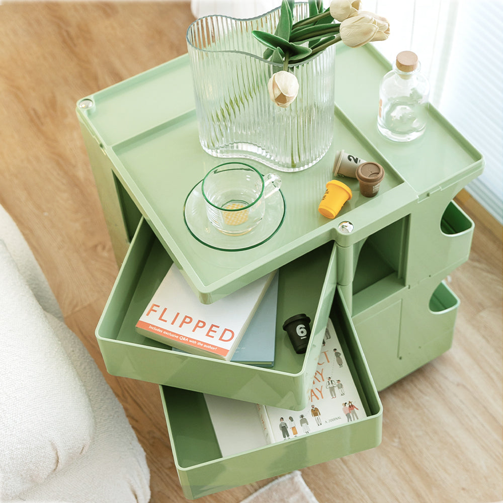 ArtissIn Replica Boby Trolley Storage 3 Tier Drawer Cart Shelf Mobile Green - Newstart Furniture