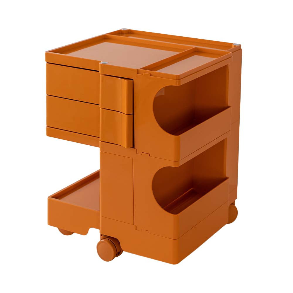 ArtissIn Bedside Table Side Tables Nightstand Organizer Replica Boby Trolley 3Tier Orange - Newstart Furniture