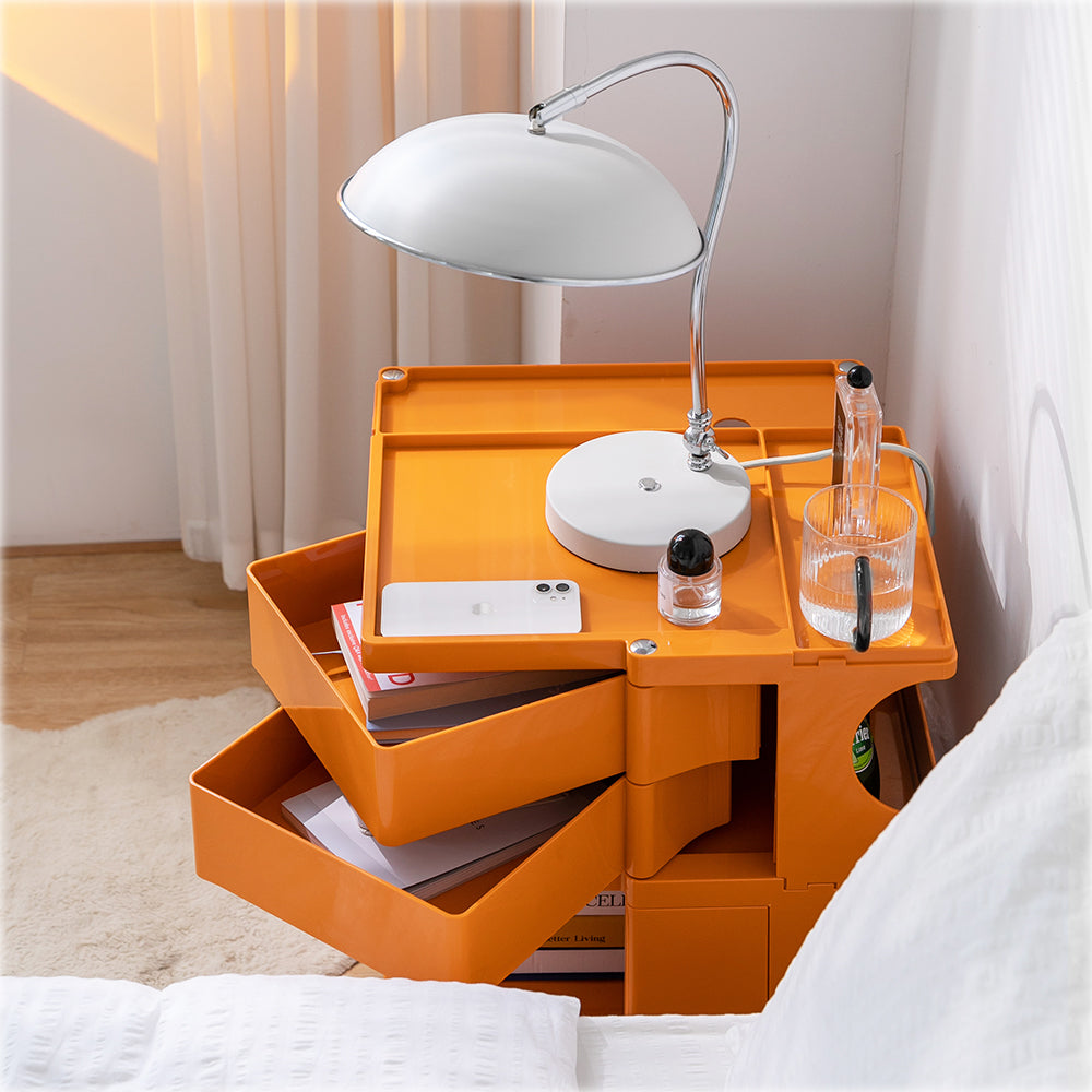 ArtissIn Bedside Table Side Tables Nightstand Organizer Replica Boby Trolley 3Tier Orange - Newstart Furniture