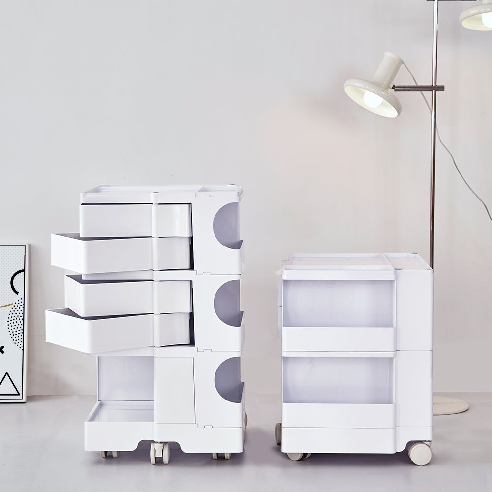 ArtissIn Bedside Table Side Tables Nightstand Organizer Replica Boby Trolley 3Tier White - Newstart Furniture
