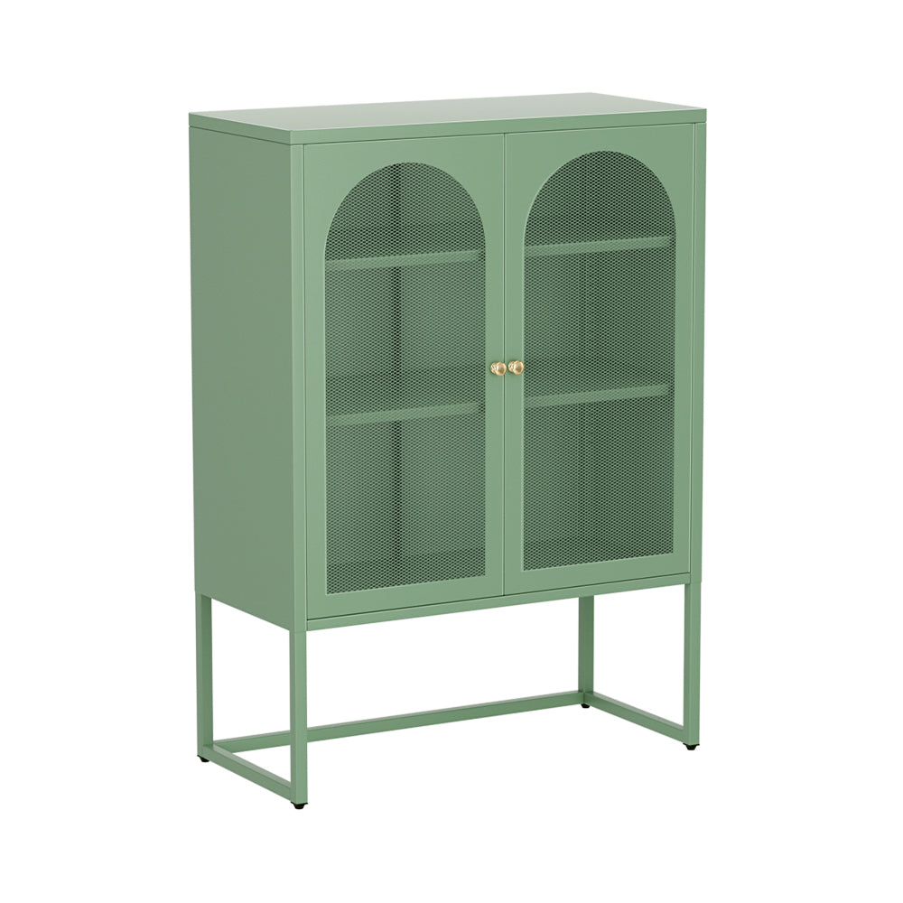 ArtissIn Buffet Sideboard Metal Locker Display Shelves Storage Cabinet Green - Newstart Furniture