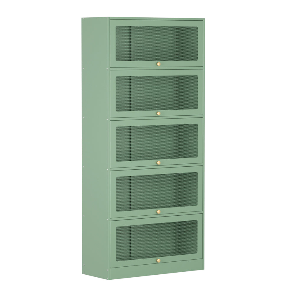 ArtissIn Buffet Sideboard Metal Locker Display Storage Cabinet Shelves Green - Newstart Furniture