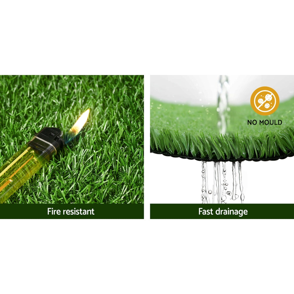 Primeturf Artificial Grass 10mm 2mx10m 20sqm Synthetic Fake Turf Plants Plastic Lawn Olive - Newstart Furniture