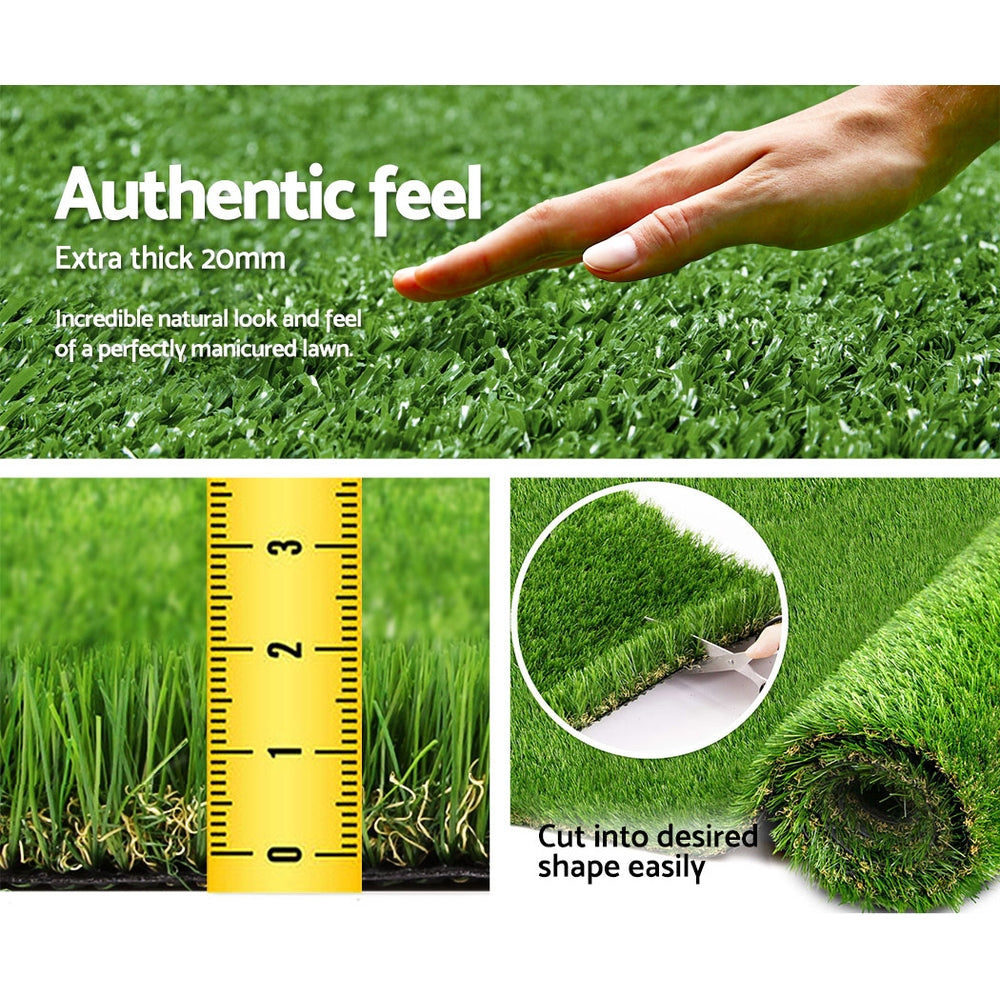 Primeturf Artificial Grass 20mm 2mx5m 10sqm Synthetic Fake Turf Plants Plastic Lawn 4-coloured - Newstart Furniture