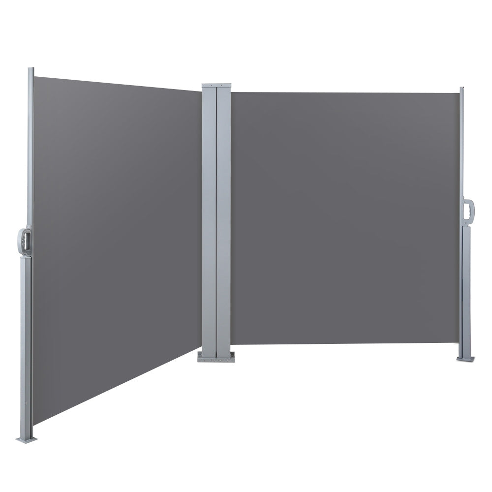 Instahut 2X6M Retractable Side Awning Garden Patio Shade Screen Panel Grey - Newstart Furniture