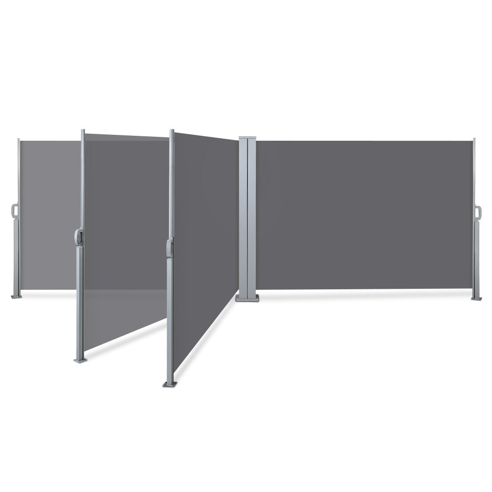 Instahut 2X6M Retractable Side Awning Garden Patio Shade Screen Panel Grey - Newstart Furniture