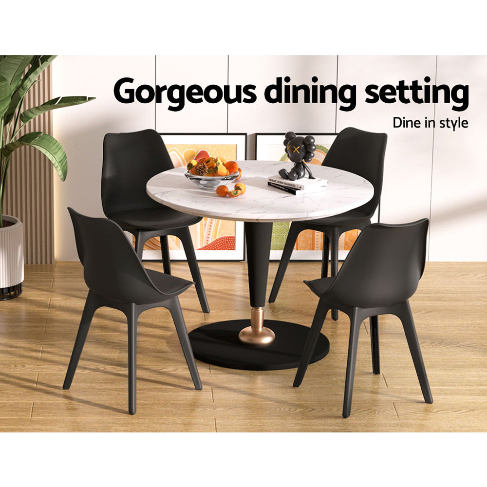 Artiss Replica DSW Dining Chairs Set of 4 | Black PU Leather