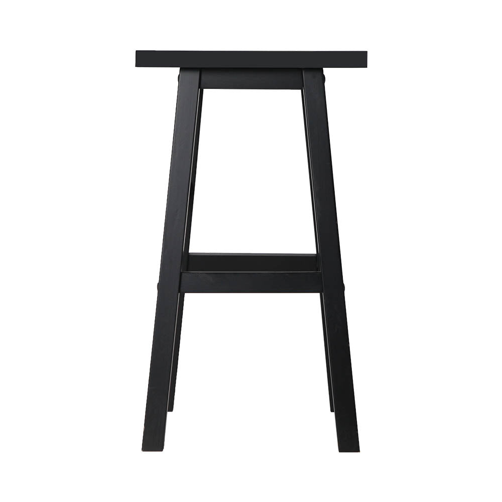 Artiss Baden Wooden Kitchen Bar Stools | Black Set of 2