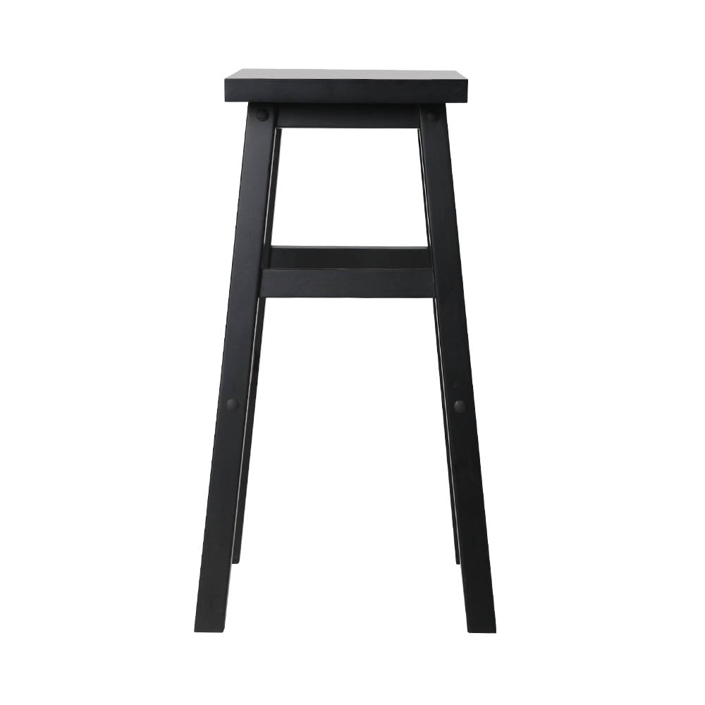 Artiss Baden Wooden Kitchen Bar Stools | Black Set of 2