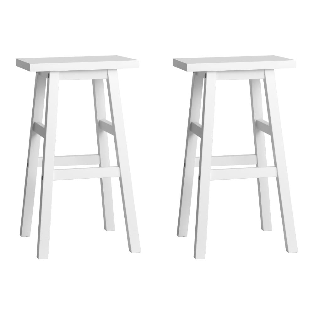 Artiss White Wooden Bar Stools Set of 2 | Kitchen Counter Chairs