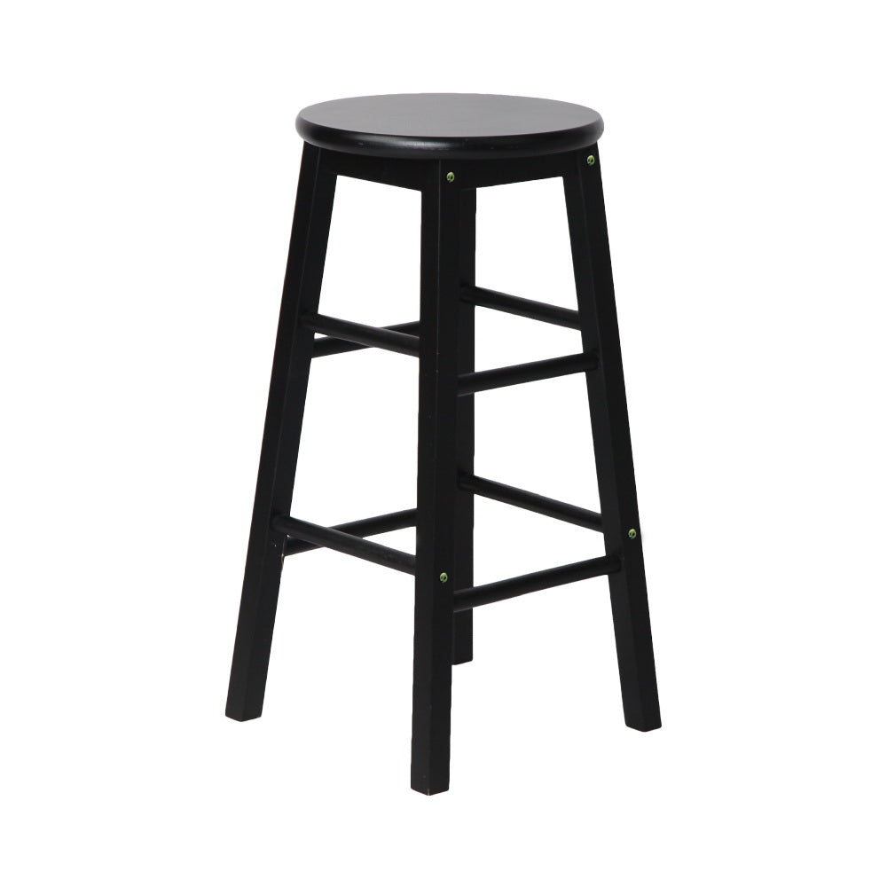 Artiss Black Wooden Bar Stools Set of 2 | Round Seats