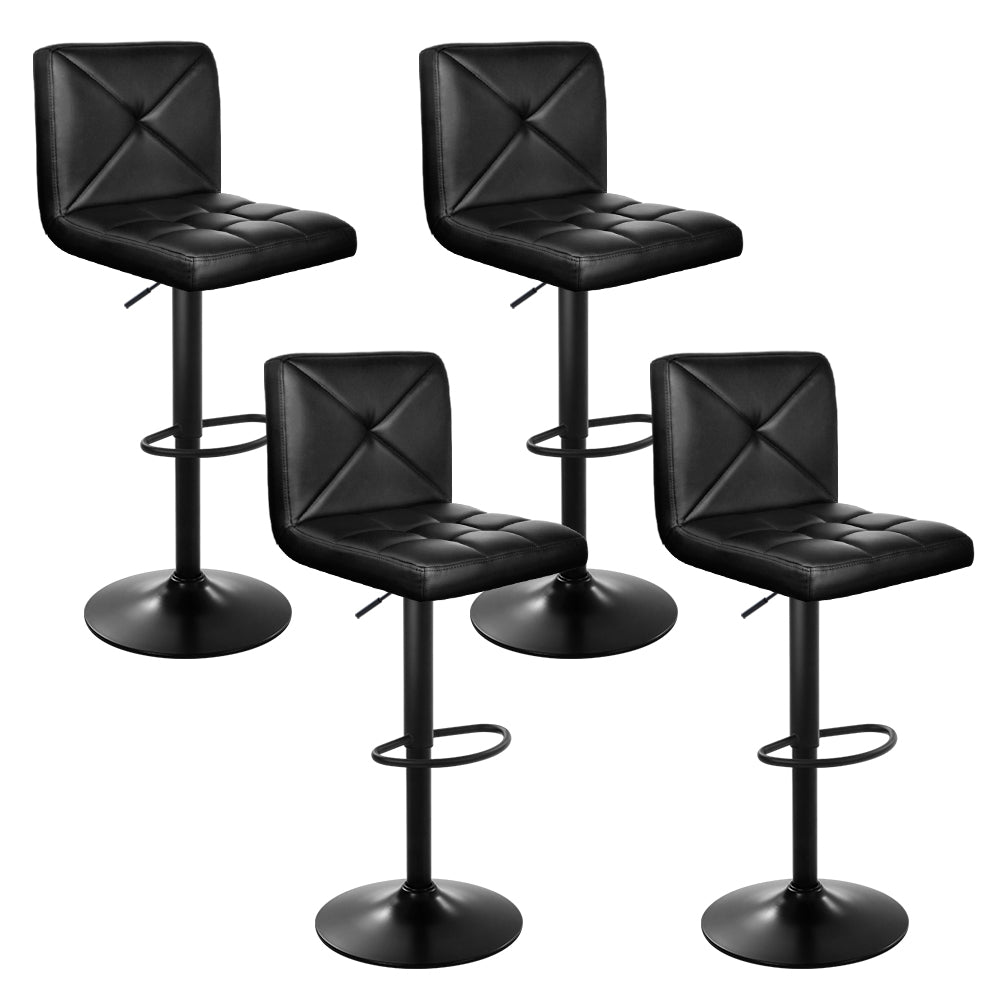 Artiss Set of 4 Bar Stools PU Leather Criss Cross Style - Black - Newstart Furniture