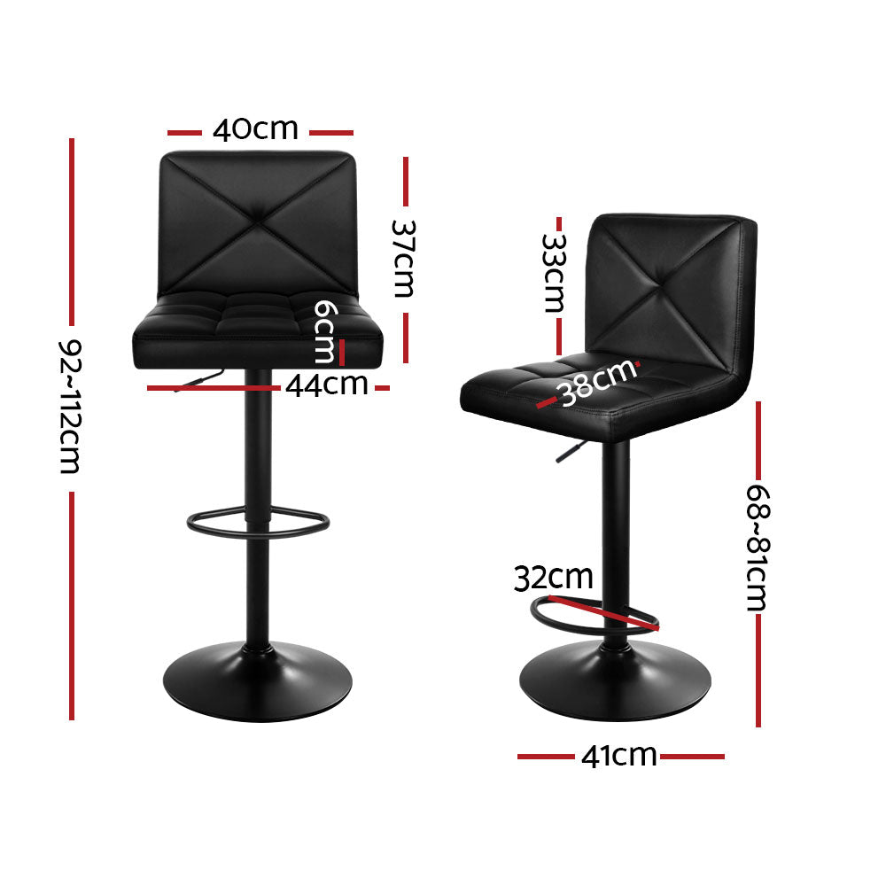 Artiss Set of 4 Bar Stools PU Leather Criss Cross Style - Black - Newstart Furniture