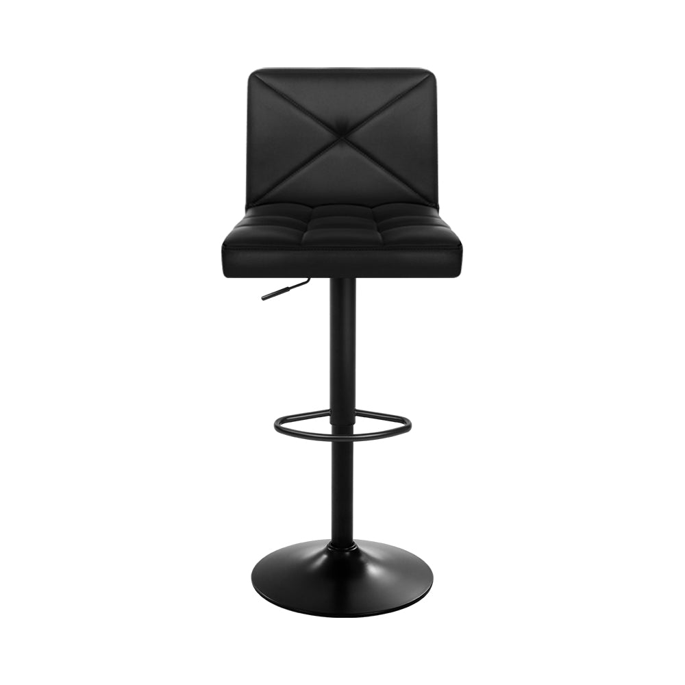 Artiss Set of 4 Bar Stools PU Leather Criss Cross Style - Black - Newstart Furniture