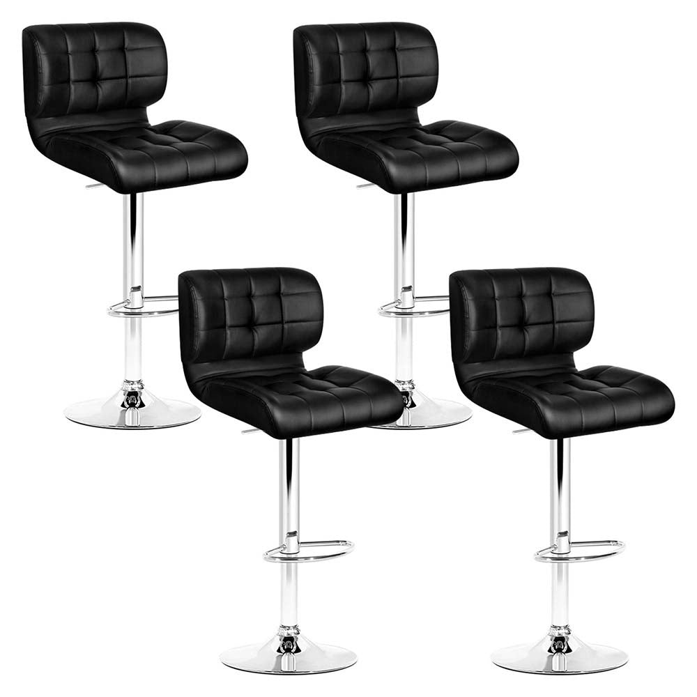 Artiss Set of 4 PU Leather Gas Lift Bar Stools - Black and Chrome - Newstart Furniture