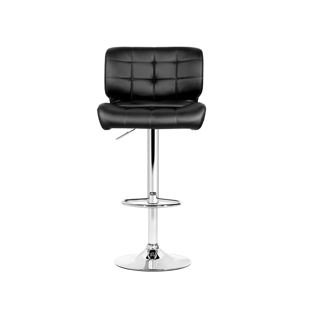 Artiss Set of 4 PU Leather Gas Lift Bar Stools - Black and Chrome - Newstart Furniture