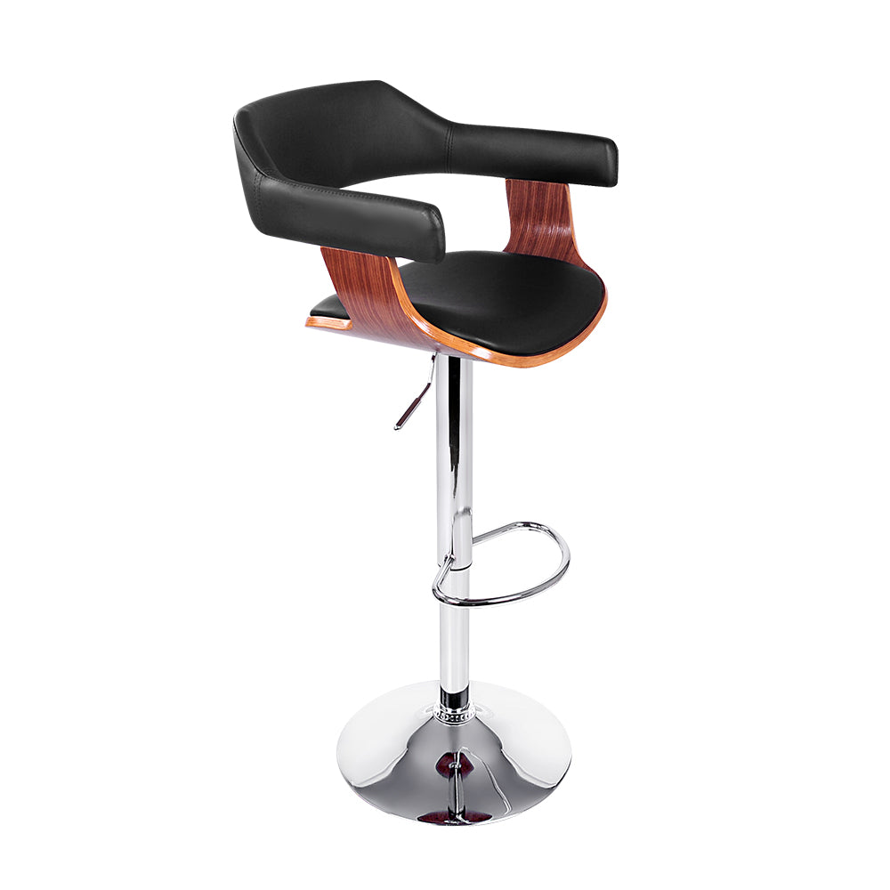 Artiss Wooden Bar Stool with Gas Lift & PU Leather Seat