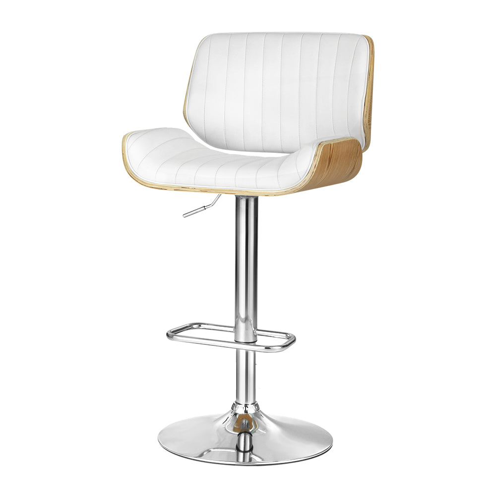 Artiss Bar Stools Kitchen Stool Chairs Metal Barstool Dining Chair Swivel White - Newstart Furniture