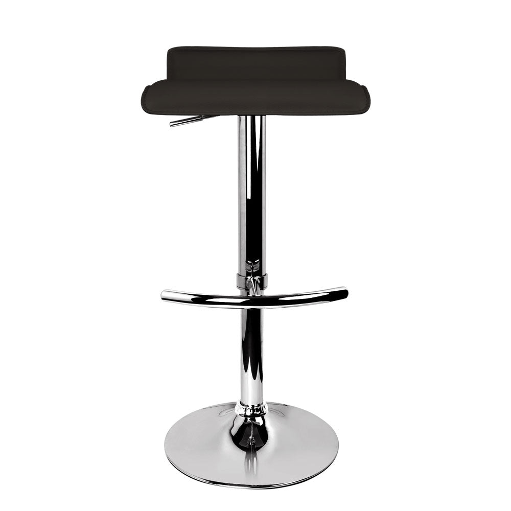 Artiss Set of 2 PU Leather Wave Style Bar Stools - Black - Newstart Furniture