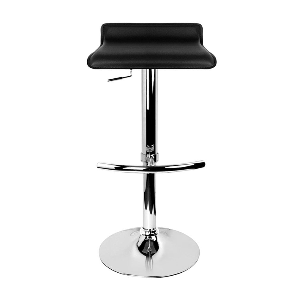 Artiss Set of 4 PU Leather Wave Style Bar Stools - Black - Newstart Furniture