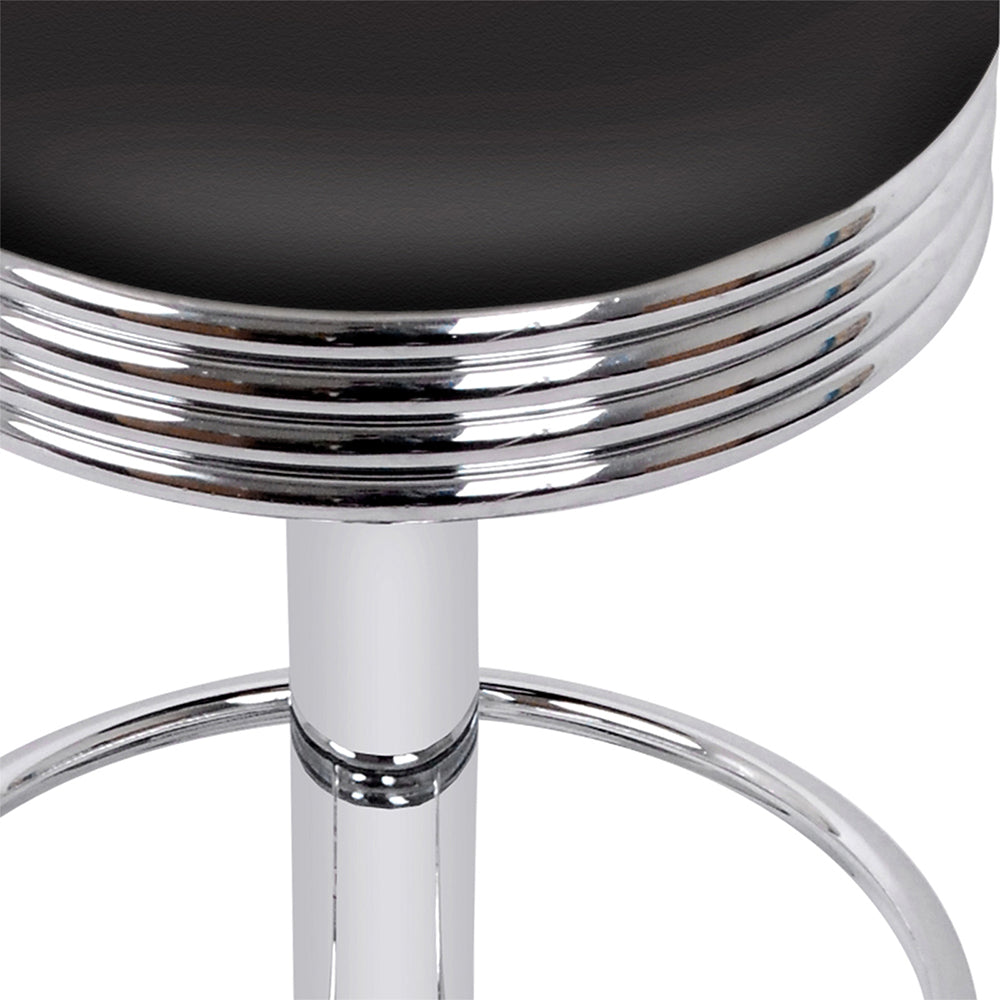 Artiss Set of 4 PU Leather Backless Bar Stools - Black and Chrome - Newstart Furniture