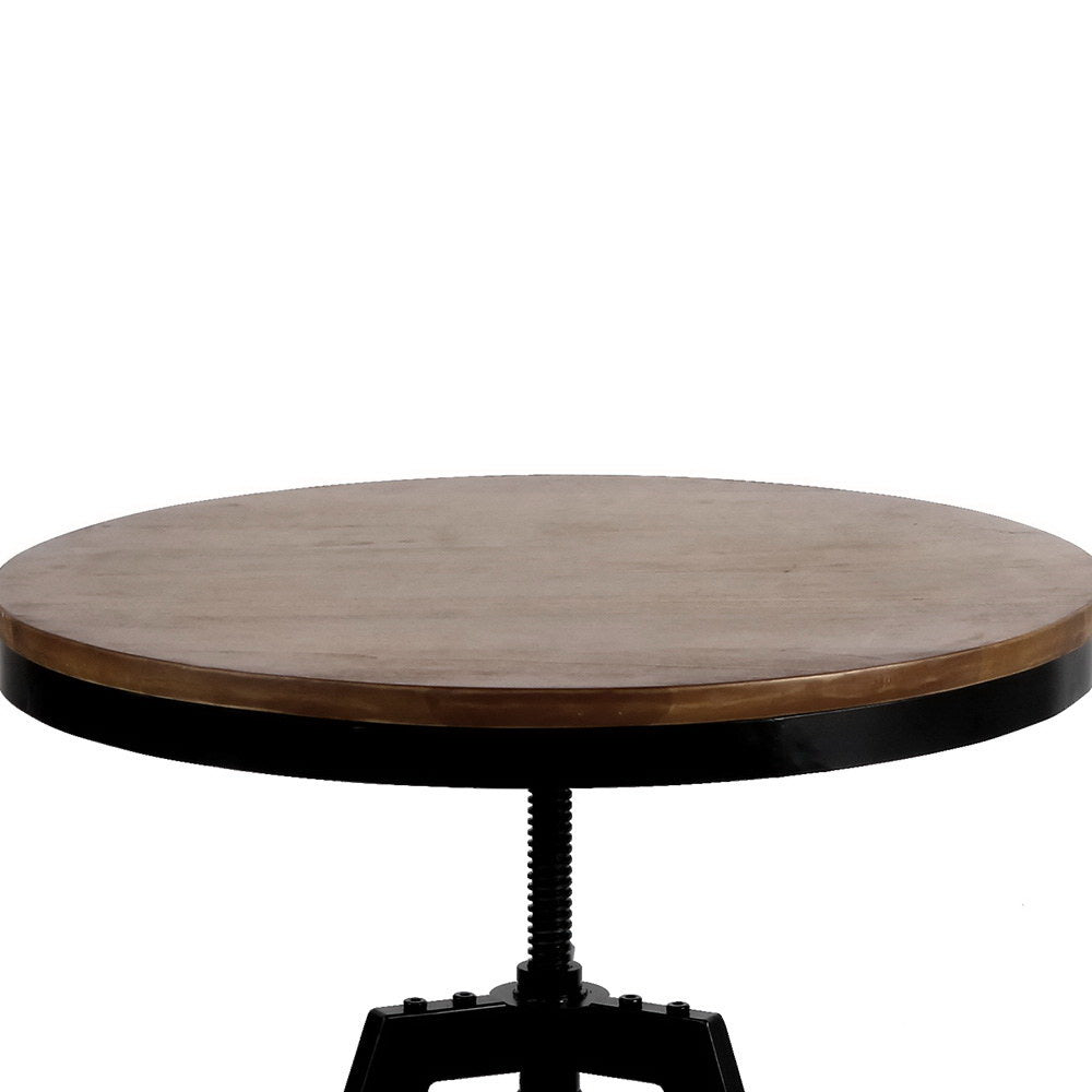 Artiss Elm Wood Round Dining Table - Dark Brown - Newstart Furniture