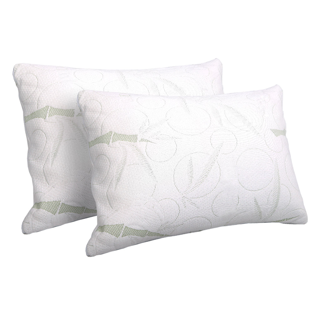 Giselle Bamboo Memory Foam Pillow Twin Pack 70x40cm