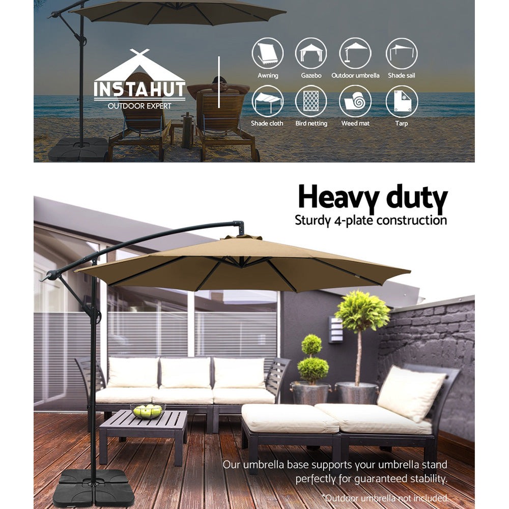 Instahut Set of 4 Umbrella Base Set Black - Newstart Furniture