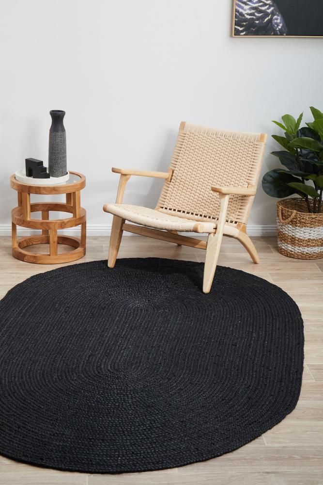 Bondi Black Oval Rug - Newstart Furniture
