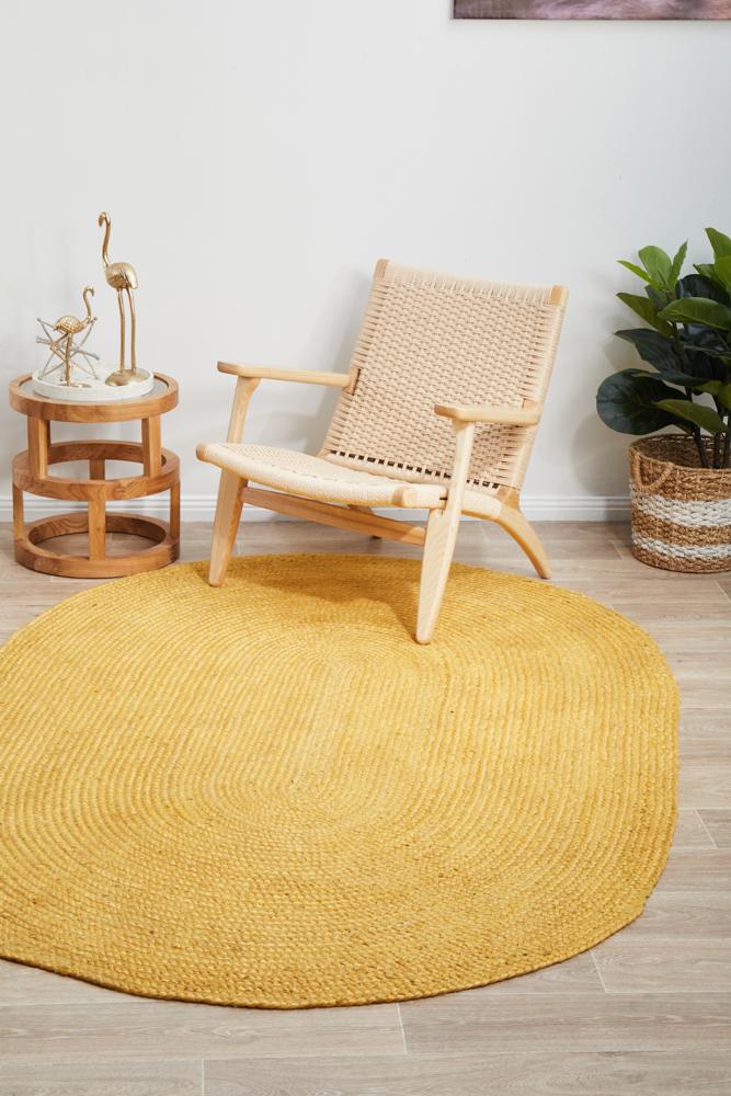 Bondi Yellow Oval Rug - Newstart Furniture