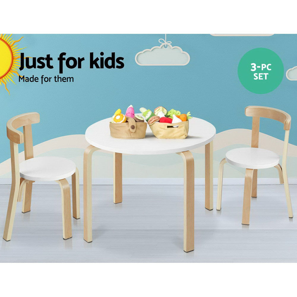Keezi Nordic Kids Table Chair Set 3PC Desk Activity Study Play Children Modern - Newstart Furniture